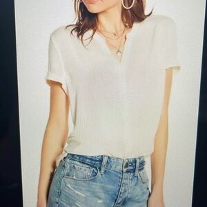 Treasure & Bond Shadow Stripe Button Down Blouse - Size XL